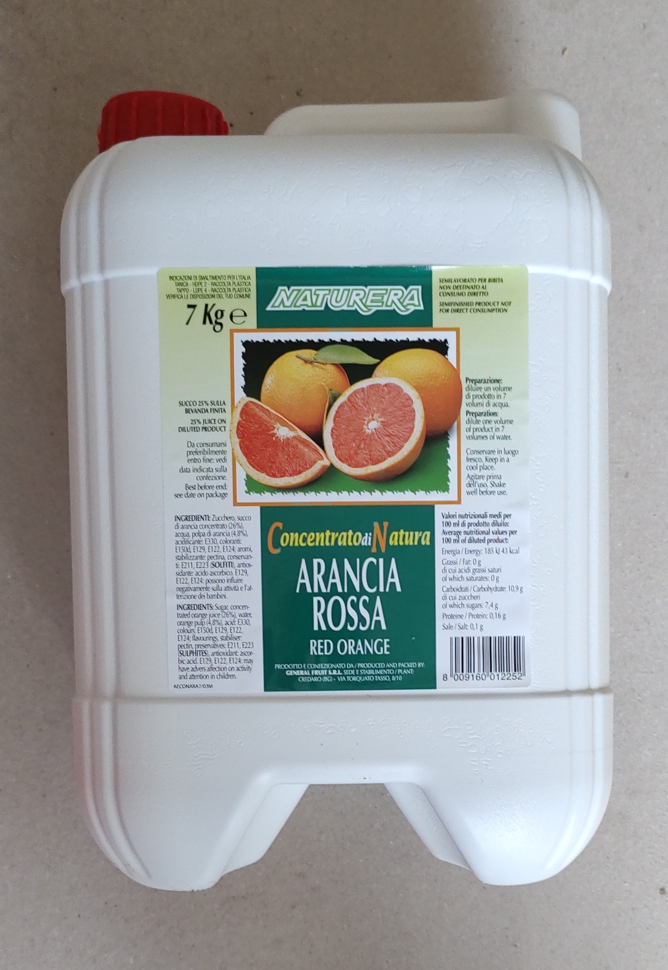 Ovocný koncentrát červený pomeranč 7kg